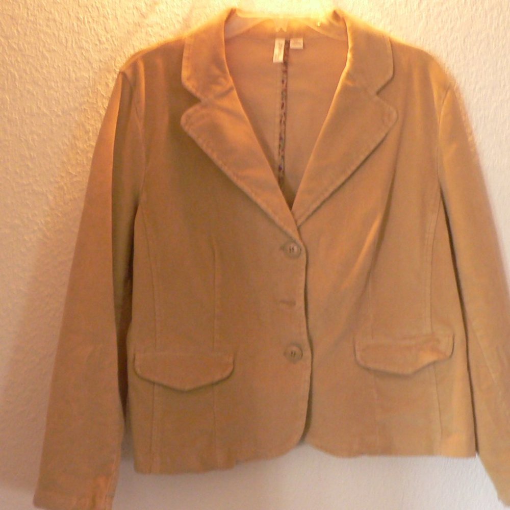Petite XL, Tan corduroy jacket